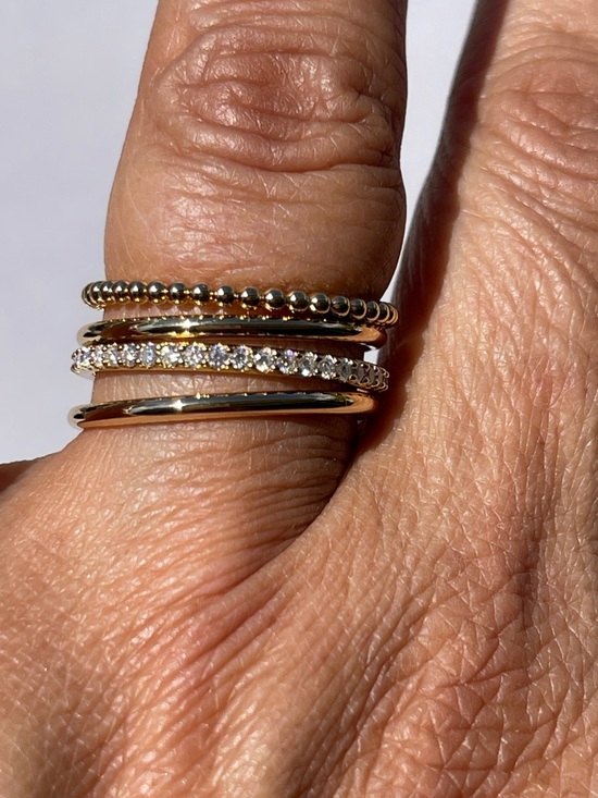 Jewelry - Gold Plated 925 Silver Stacked MOISSANITE Band Set  SZ 9